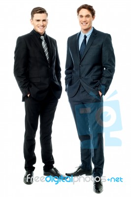 Business Colleagues Posing In Style Stock Photo