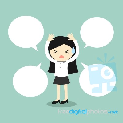 Business Concept, Business Woman With Speech Bubble Stock Image