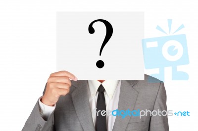 Business Confuse Show Paper Question Mark Symbol Stock Photo