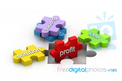 Business content of Jigsaw Puzzle Stock Image