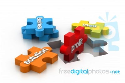 Business Content Of Jigsaw Puzzle Stock Image