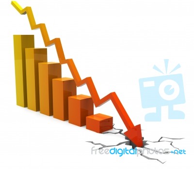 Business Crash Shows Financial Report And Biz Stock Image