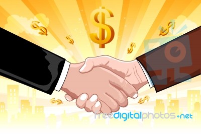 Business Deal With Dollar Stock Image