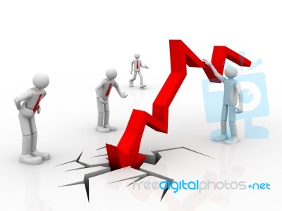 Business Decline, Chart Going Through The Floor, Stock Image