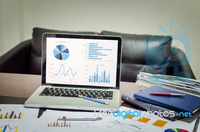 Business Documents Charts Stock Photo