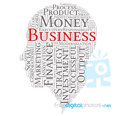 Business & Finance Related Word Art Head Stock Image