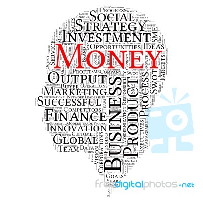 Business & Finance Related Word Art Head Stock Image