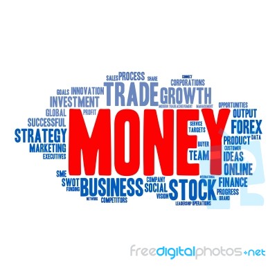 Business & Finance Related Word Cloud Background Stock Image