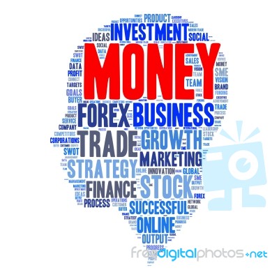 Business & Finance Related Word Cloud Background Stock Image