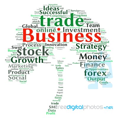 Business & Finance Related Word Cloud Background Stock Image