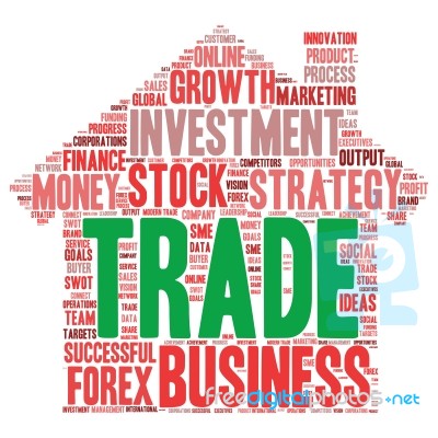 Business & Finance Related Word Cloud Background Stock Image