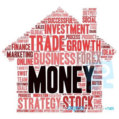 Business & Finance Related Word Cloud Background Stock Image