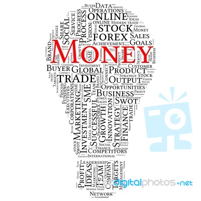 Business & Finance Related Word Cloud Background Stock Image