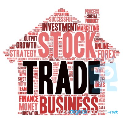 Business & Finance Related Word Cloud Background Stock Image