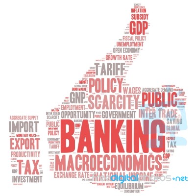 Business & Finance Related Word Cloud Hand Background Stock Image