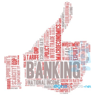 Business & Finance Related Word Cloud Hand Background Stock Image