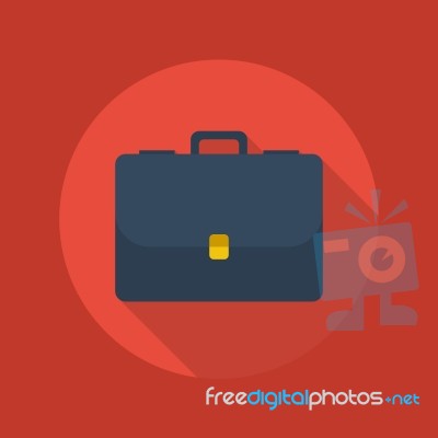 Business Flat Icon. Briefcase Stock Image