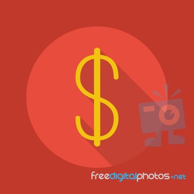 Business Flat Icon. Dollar Stock Image