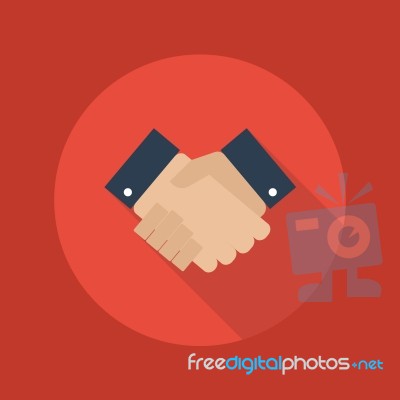 Business Flat Icon. Handshake Stock Image