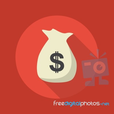 Business Flat Icon. Money Bag Stock Image