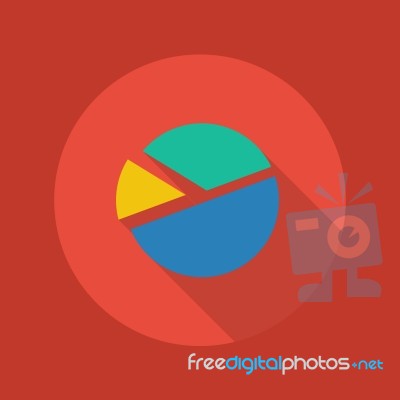 Business Flat Icon. Pie Chart Stock Image