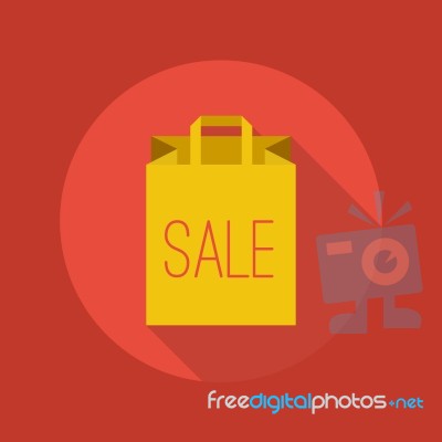 Business Flat Icon. Shopping Bag Stock Image