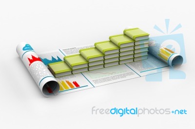 Business Graph And Books Of Register Stock Image