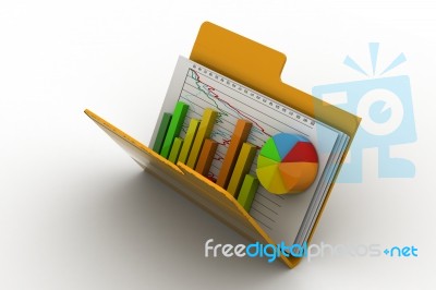 Business Graph And Chart In Folder Stock Image