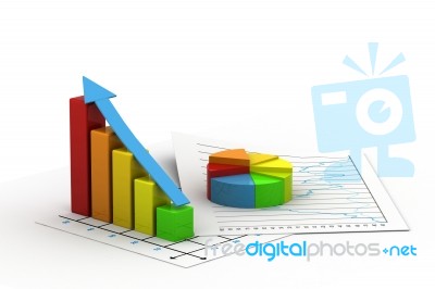 Business Graph  And Pie Chart Stock Image