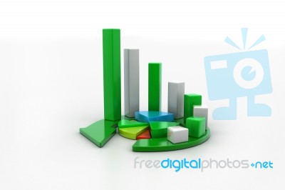 Business Graph And Pie Chart Stock Image