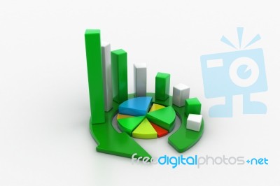 Business Graph And Pie Chart Stock Image