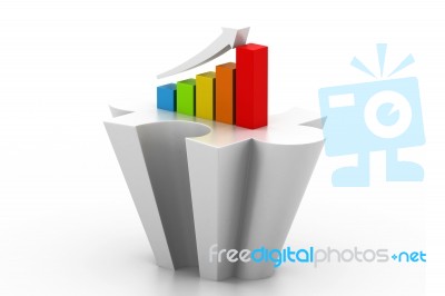 Business Graph In Puzzle Stock Image