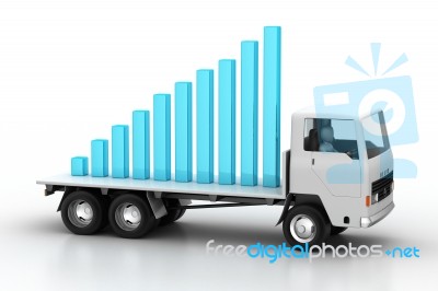 Business Graph In  Truck Stock Image