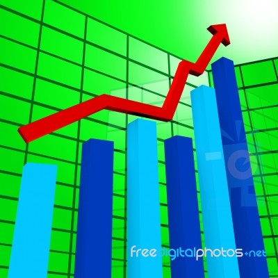 Business Graph Indicates Diagram Infochart And Profit Stock Image