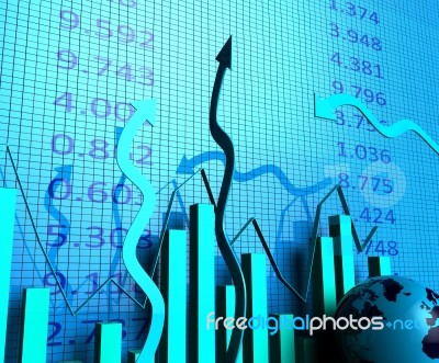 Business Graph Indicates Progress Report And Biz Stock Image