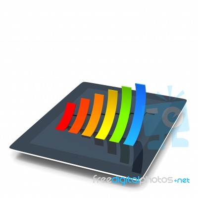 Business Graph On Tablet Stock Image