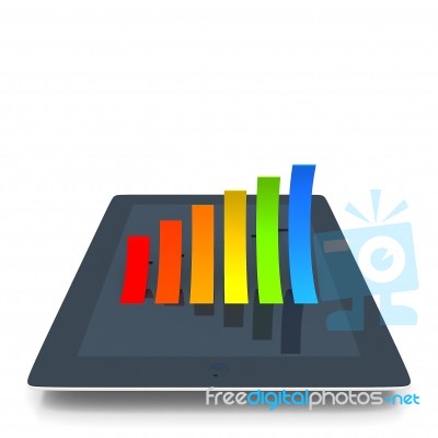 Business Graph On Tablet Stock Image