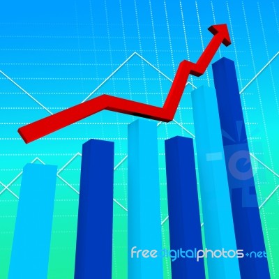 Business Graph Represents Data Graphs And Finance Stock Image