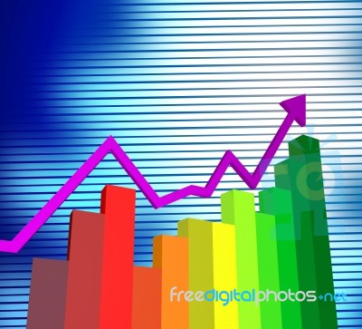 Business Graph Shows Corporate Trade And Graphs Stock Image