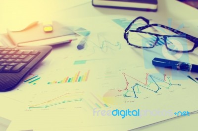 Business Graph Vintage Stock Photo