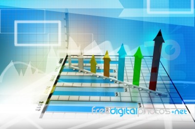 Business Graph With Arrow Stock Image