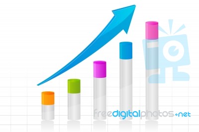 Business Graph With Arrow Stock Image