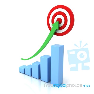 Business Graph With Dartboard Stock Image