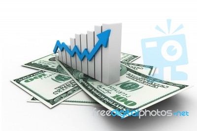 Business Graph With Dollar Stock Image