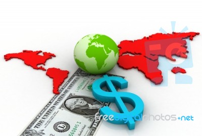 Business Graph With Dollar Stock Image