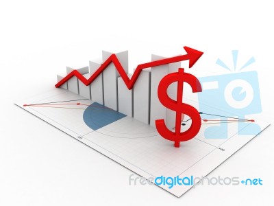 Business Graph With Dollar Stock Image