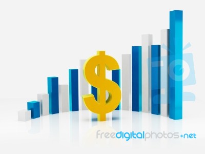 Business Graph With Dollar Sign Stock Image