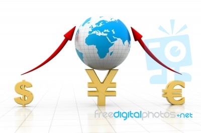 Business Graph  With Global Currencies Stock Image