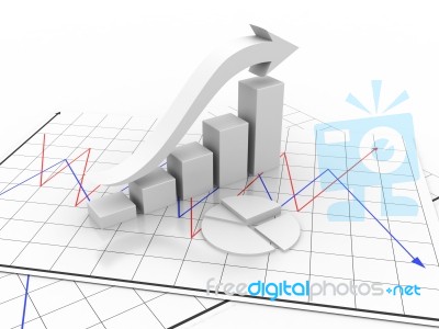 Business Graph With Rising Arrow Stock Image