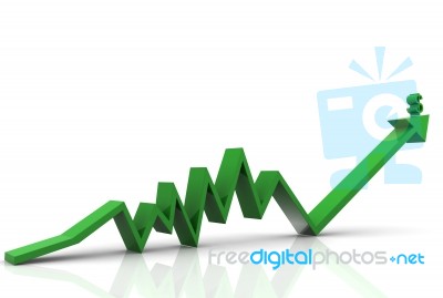 Business Graph With Upward Arrow Stock Image